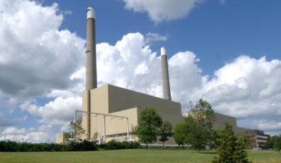 A view of OPG's gas-fired Lennox Generating Station