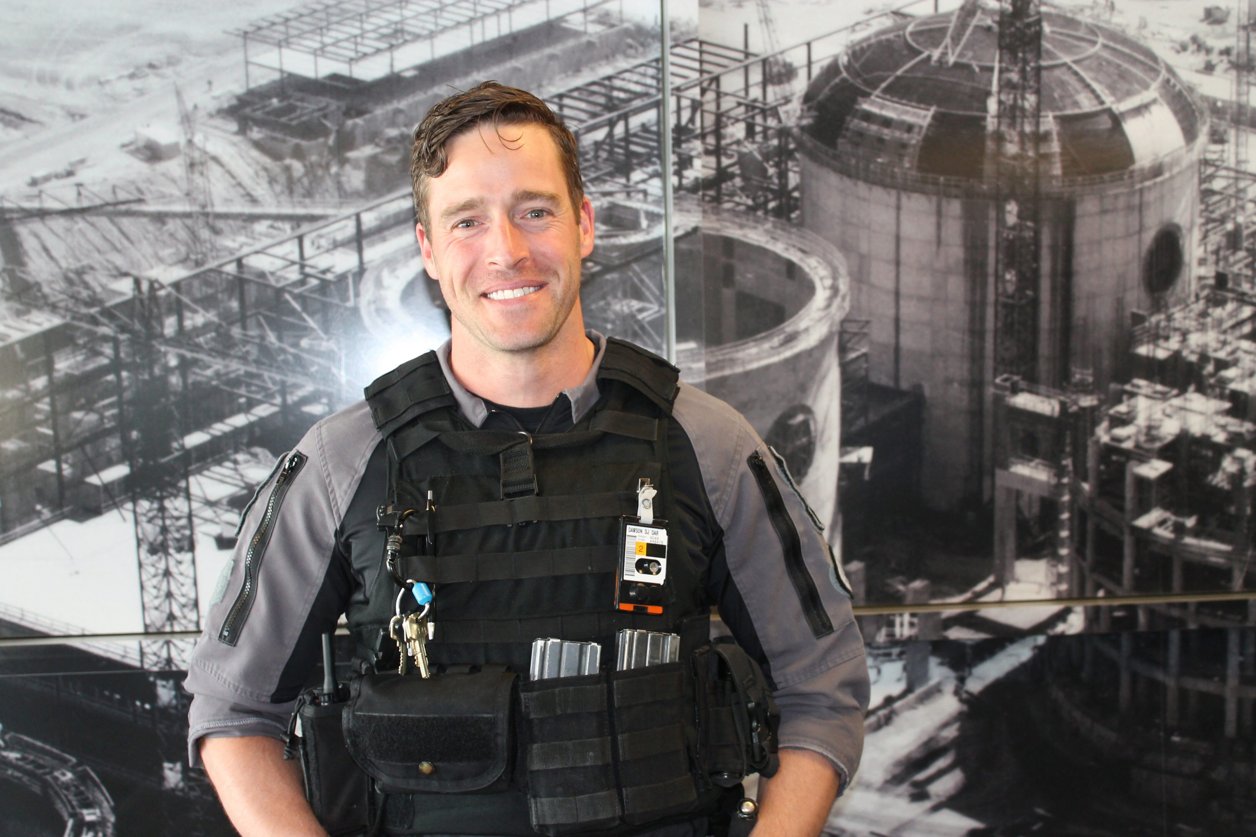 Darryl Dawson, Nuclear Security Officer at Pickering power plant, in uniform.