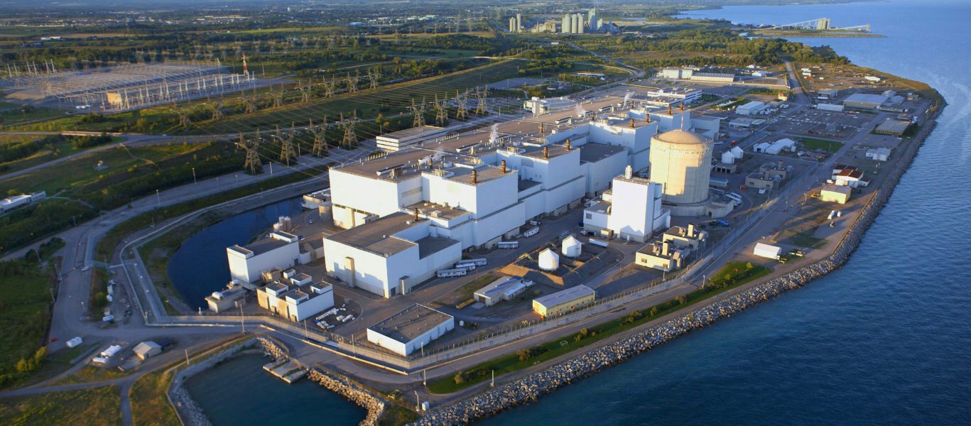 An aerial view of Darlington Nuclear Generating Station.