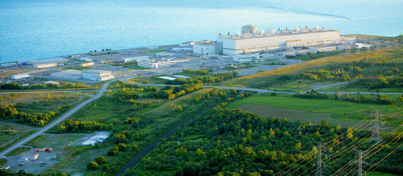 An aerial view of Darlington Nuclear Generating Station.