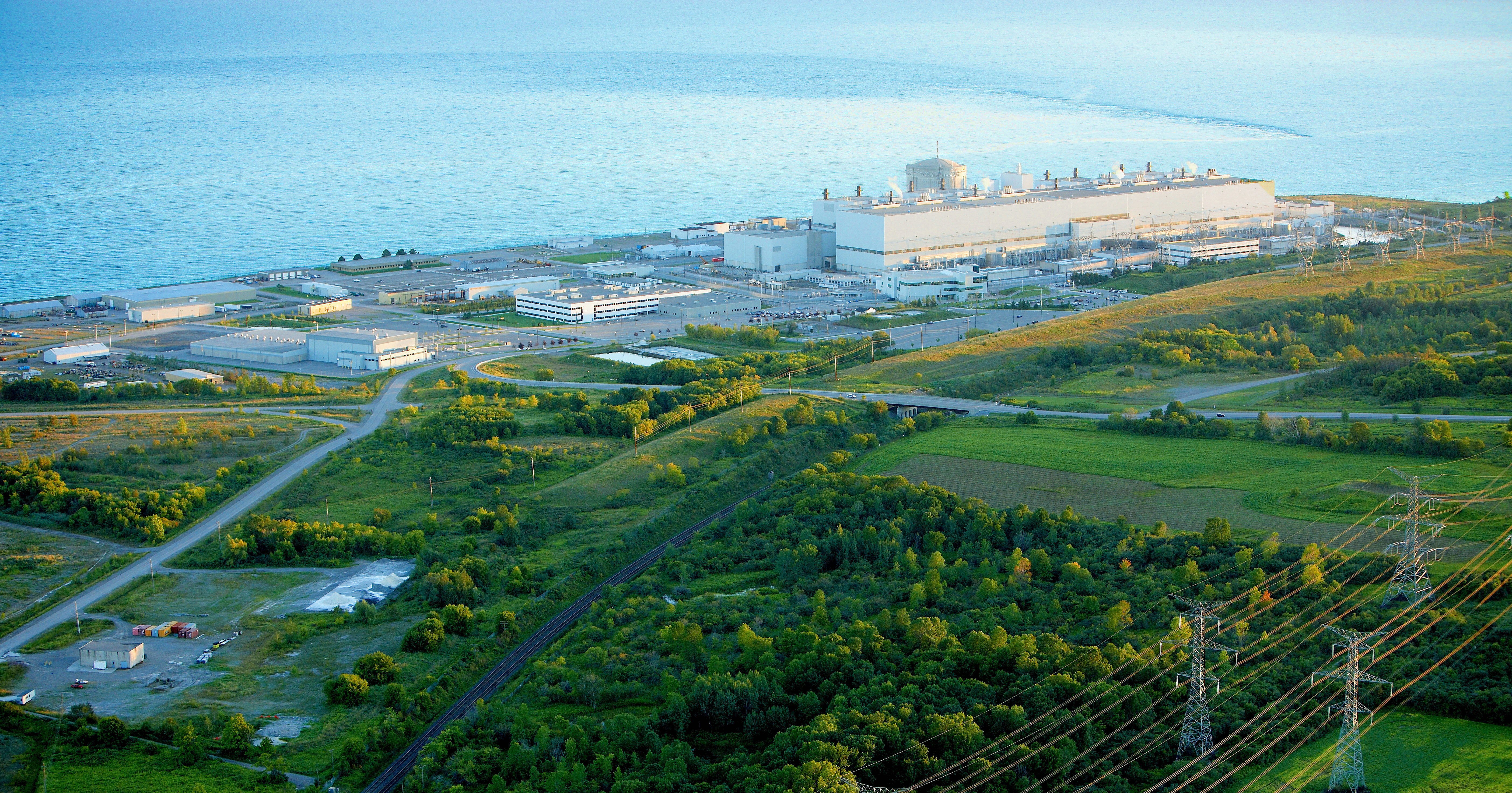 An aerial view of Darlington Nuclear Generating Station.