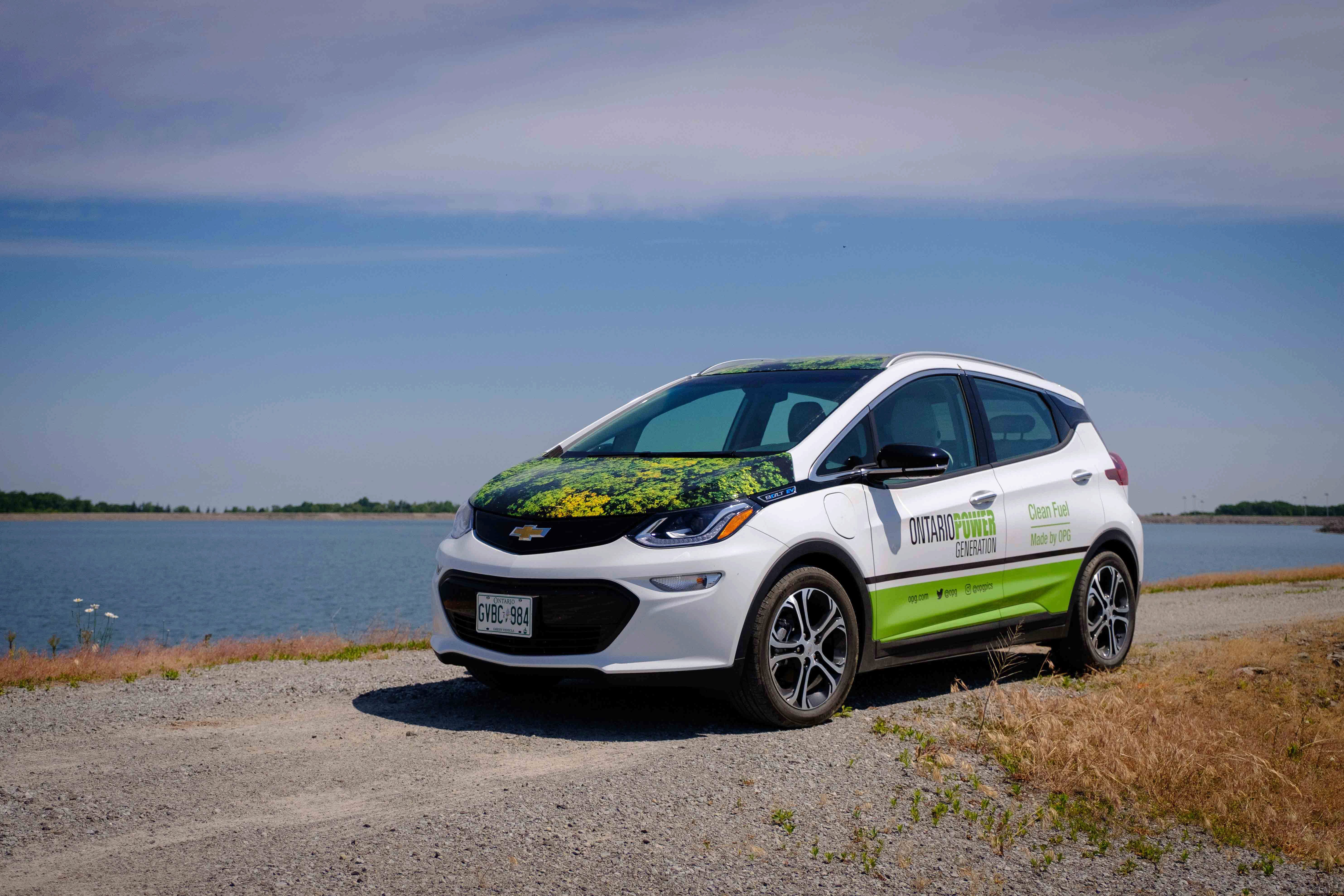 OPG currently has 29 electric vehicles in its fleet, including this Chevrolet Bolt.