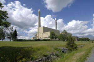 Lennox gas-fired generating station in summer.