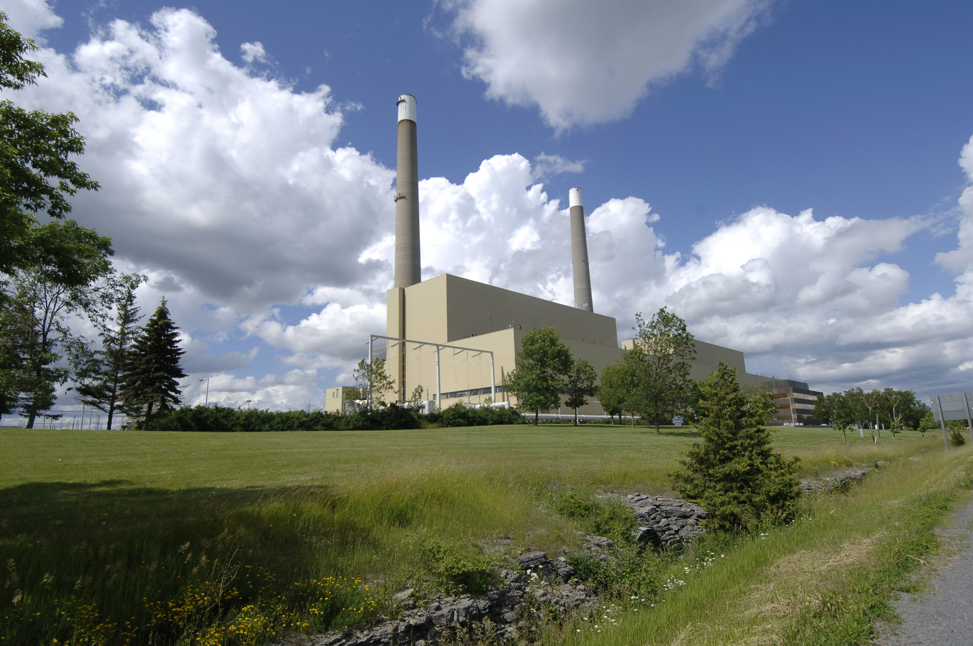 Lennox gas-fired generating station in summer.