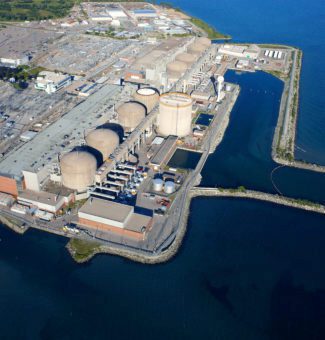 A aerial view of the Pickering Nuclear Generating Station.