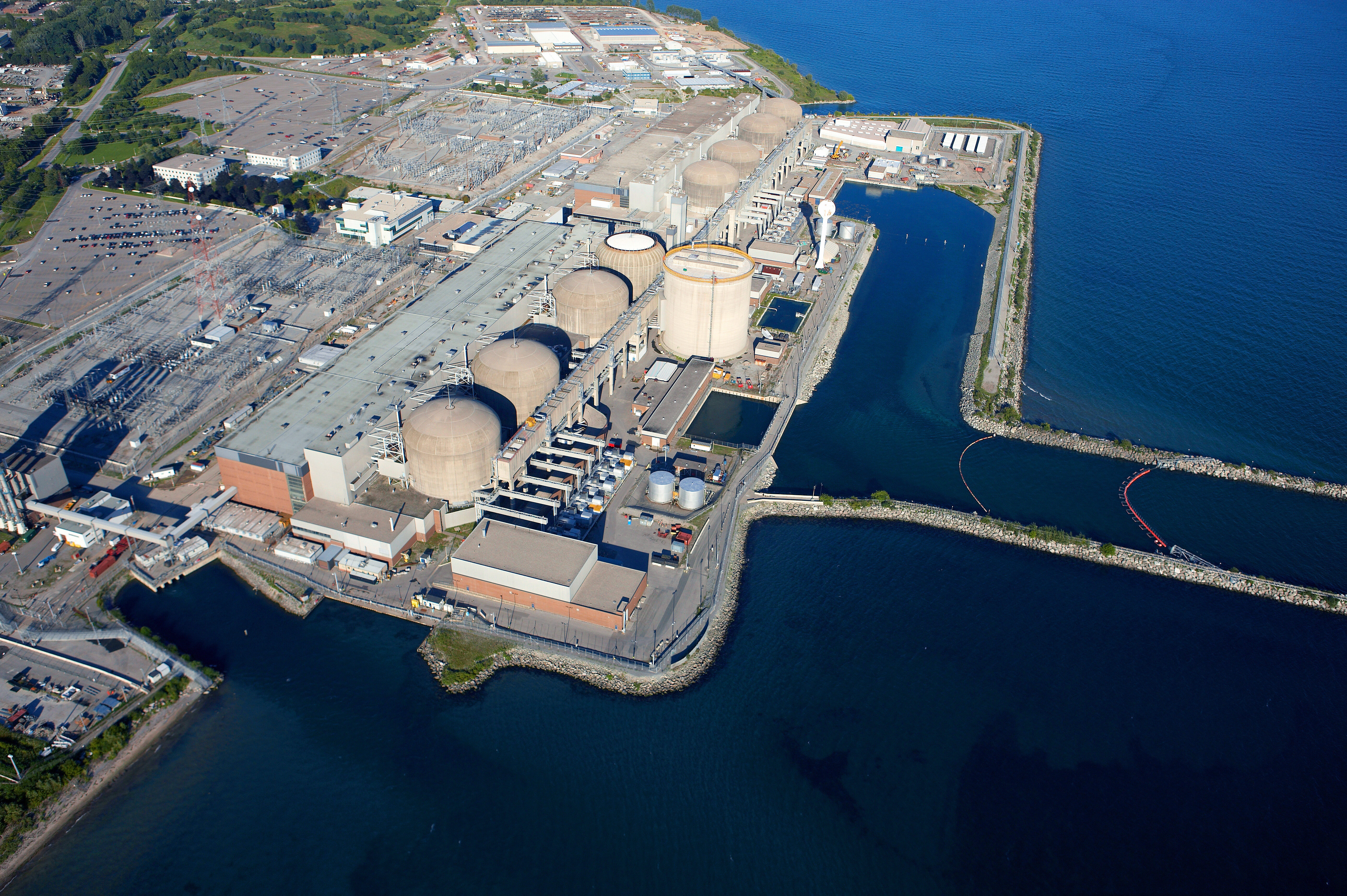 A aerial view of the Pickering Nuclear Generating Station.