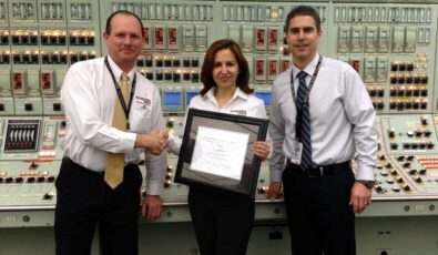 Sara Dolatshahi receives her Control Room Shift Supervisor licence.
