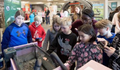 Students helped open a new educational Atlantic salmon hatchery at Darlington.