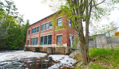 A view of the original powerhouse at Calabogie Generating Station.