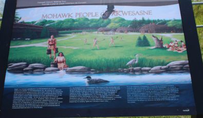 A new plaque along Cornwall's waterfront trail details the history and heritage of the Mohawks of Akwesasne.