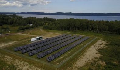 Solar panels comprising part of the Gull Bay First Nation micro grid