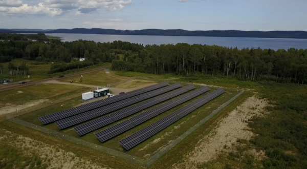 Solar panels comprising part of the Gull Bay First Nation micro grid