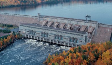 Des Joachims Generating Station in the fall.