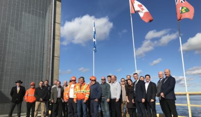 OPG and Hydro Quebec staff came together at Chats Falls GS on Oct. 15 to hold a signing ceremony commemorating a new Operating Services Agreement.