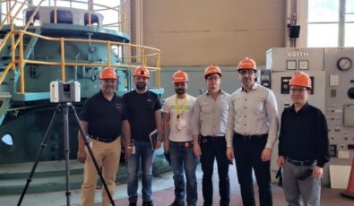 OPG's 3D laser scanning team uses a specialized camera to scan the interior of Sir Adam Beck 1 Generating Station.