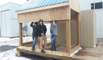 Grade 12 students from St. Thomas Aquinas High School in Kenora answered the call to build a new barn swallow structure for use at OPG's Whitedog Falls Generating Station.