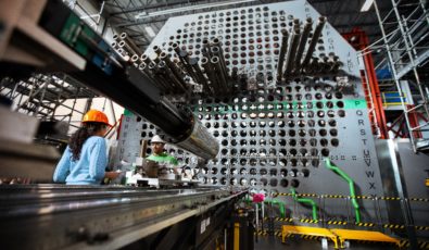 Workers train on Darlington's full-scale reactor mock-up.