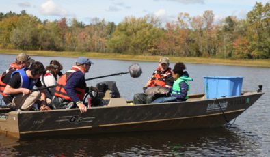 FishHeads hosts Christian and Syat take to the waters near OPG's Chat Falls GS during filming of the TVO show.