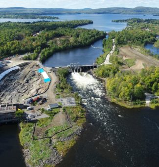 An aerial view of OPG's Calabogie Generating Station site.