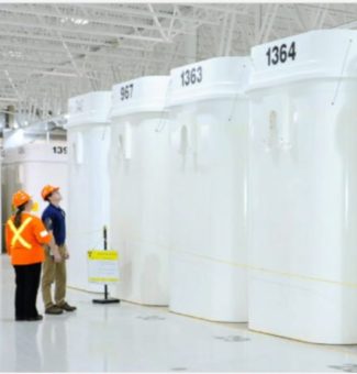 Fuel storage containers at the Darlington Waste Management Facility. The Darlington Refurbishment has resulted in numerous safety enhancements at the station.