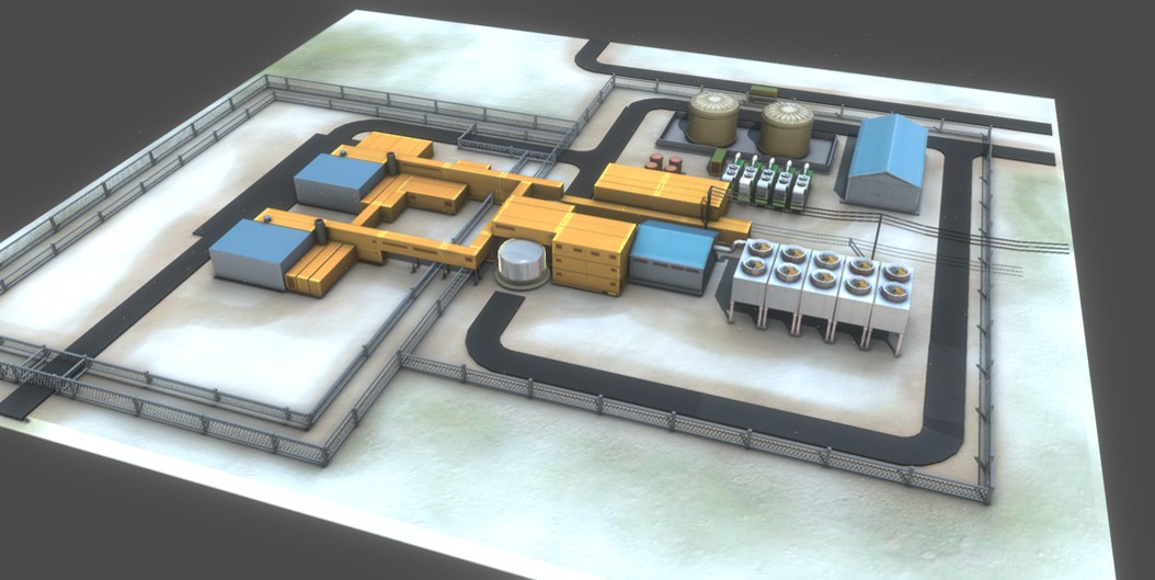 An illustration of Global First Power's proposed Micro Modular Reactor project.