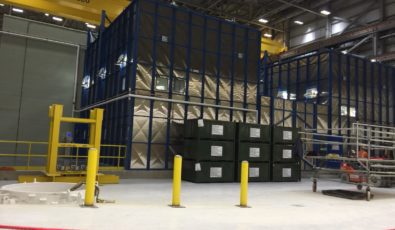 Containers for reactor components are seen inside the Retube Waste Storage Building at Darlington. The Darlington Refurbishment has resulted in numerous safety enhancements at the station.