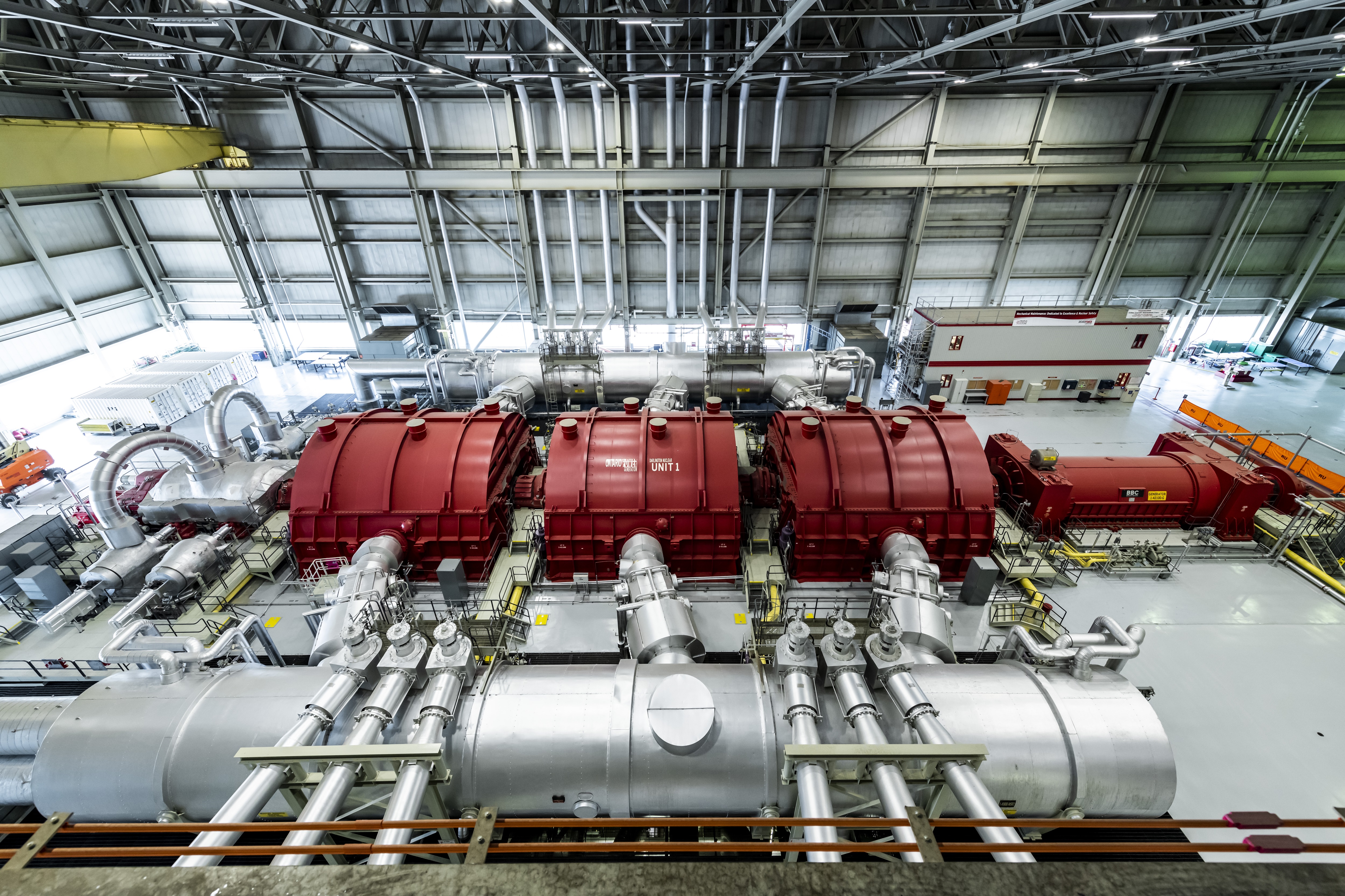 A view of the Unit 1 turbine hall at Darlington Nuclear GS. Unit 1 has set a new world record for continuous operation by a nuclear power reactor.