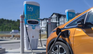 Car charging at an Ivy charging station