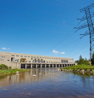 An exterior view of the Chenaux Generating Station