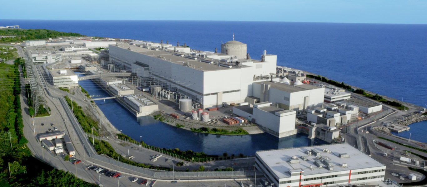 An aerial view of Darlington Nuclear Generating Station.