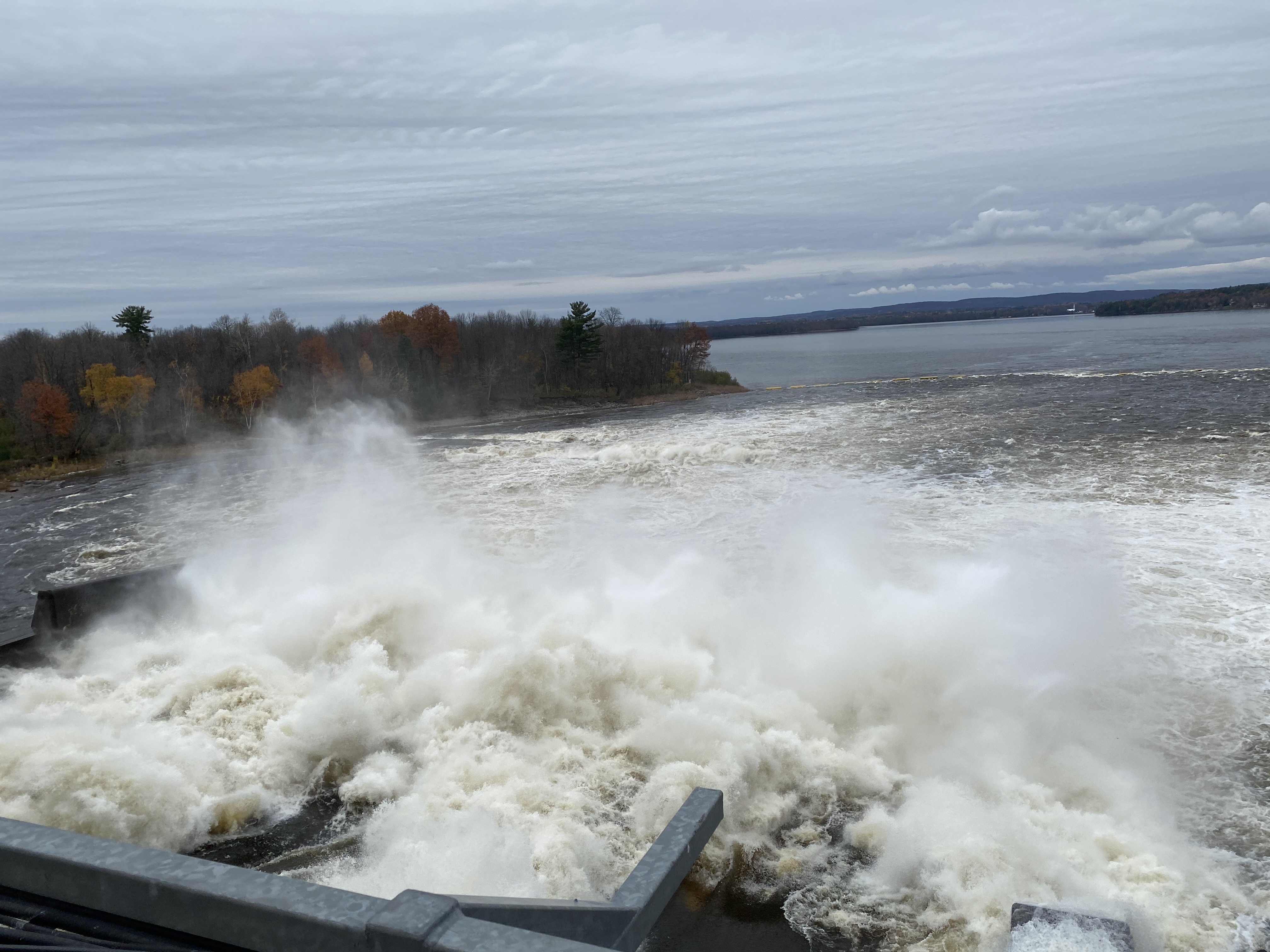 Water surges from OPG's Chats Falls Generating Station in eastern Ontario.