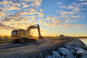 The Waba Dam Renewal Project involved raising and reinforcing the crest of the 1,219-metre-long earth dam that supports OPG's Arnprior Generating Station.