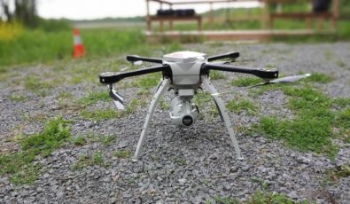 A SkyRanger drone ready to take flight.