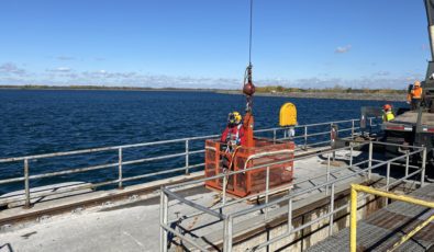 A diver with OPG's Inspection and Reactor Innovation division prepares for an underwater operation.