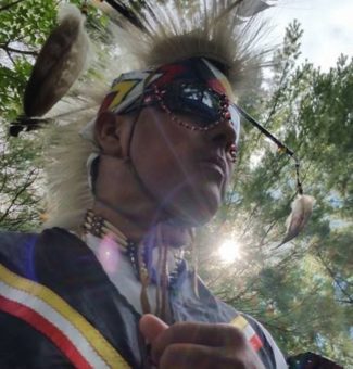 John Paul Kohoko works as an Electrical and Control Technician at Stewartville GS. Here he is seen wearing his First Nation's traditional regalia.