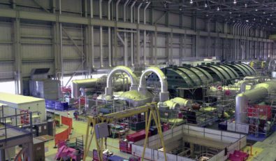 A view of the Darlington Nuclear Unit 3 turbine hall