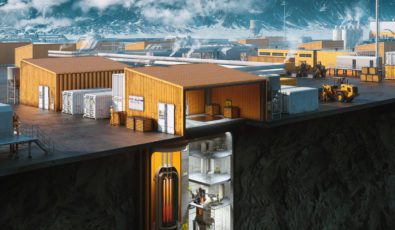 A cross-section of a Micro Modular Reactor unit.