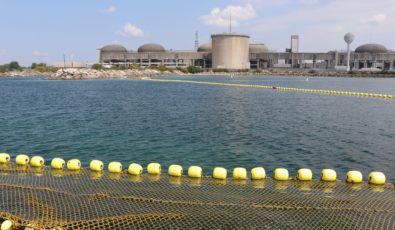 A view of Pickering Nuclear Generating Station from Lake Ontario.