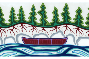 Artwork by Patrick Hunter, a two-spirit Ojibwe painter, graphic designer and entrepreneur from Red Lake, ON