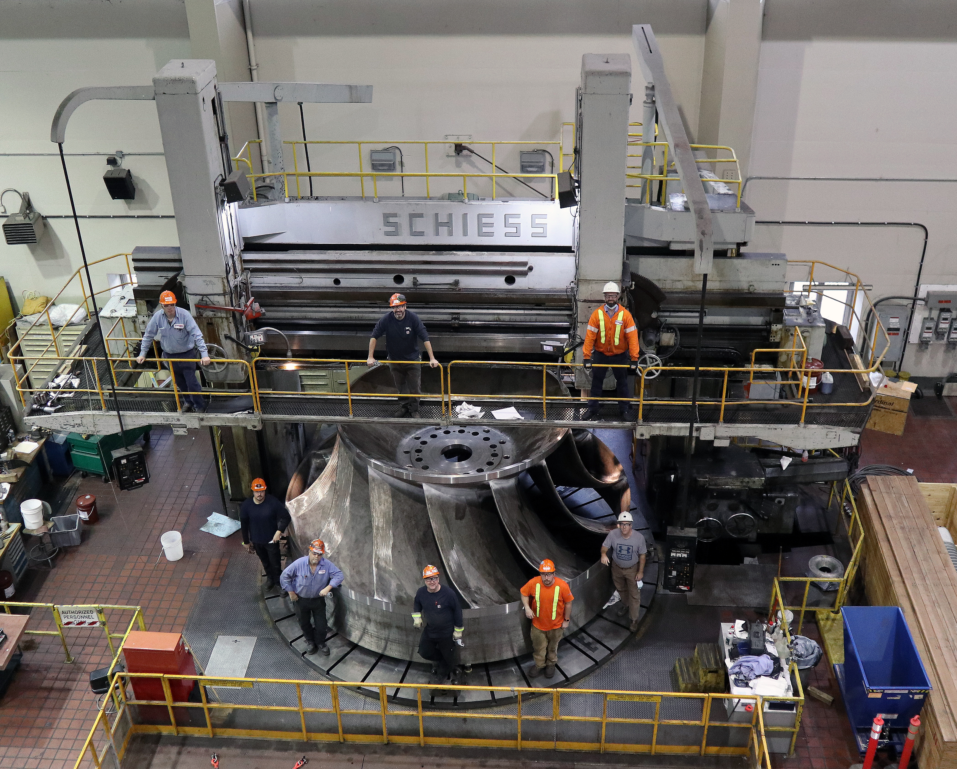 The Otto Holden overhaul project is leveraging expertise across OPG, including the Niagara Falls work centre. Its complex machining equipment helped complete repairs on the Unit 7 runner.