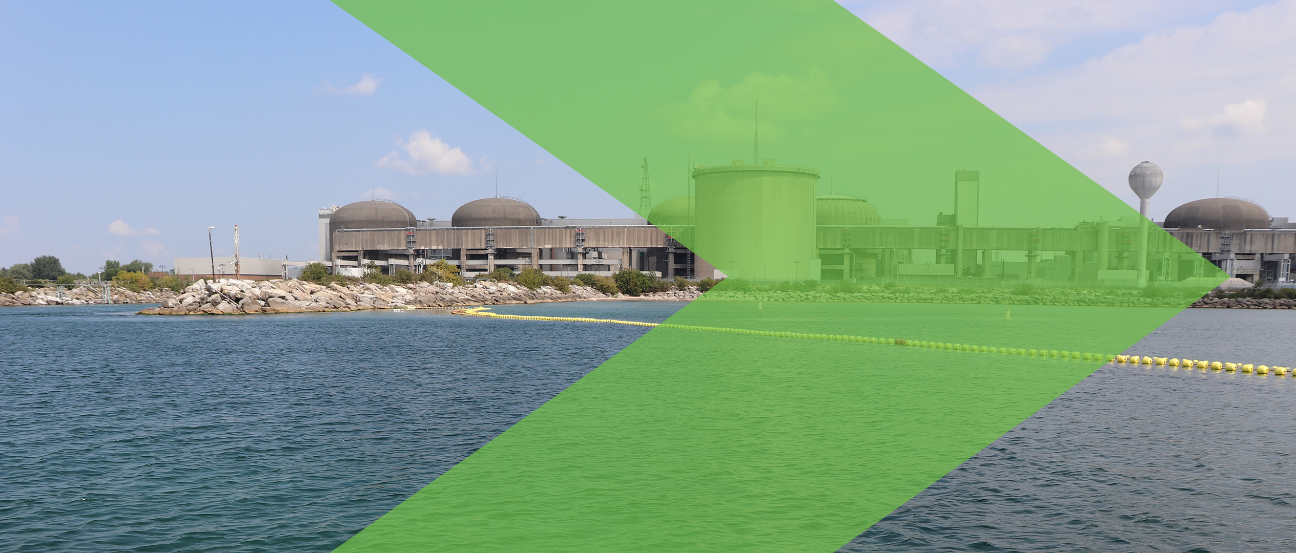 A view of OPG's Pickering Nuclear station from Lake Ontario.