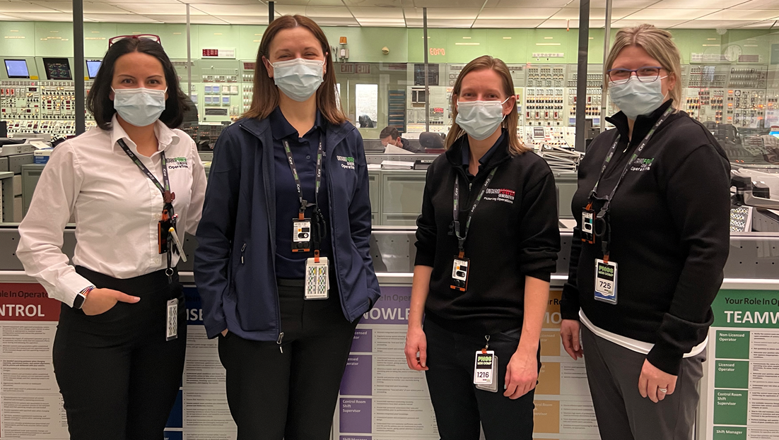 From left to right: Sara Rasouli, Control Room Shift Supervisor, Kasia Carisse, Control Room Shift Supervisor, Krista Huszarik, Shift Manager, and Julie Thrasher, Shift Manager.