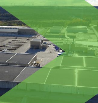 The Nuclear Sustainability Services - Western Facility with a green chevron