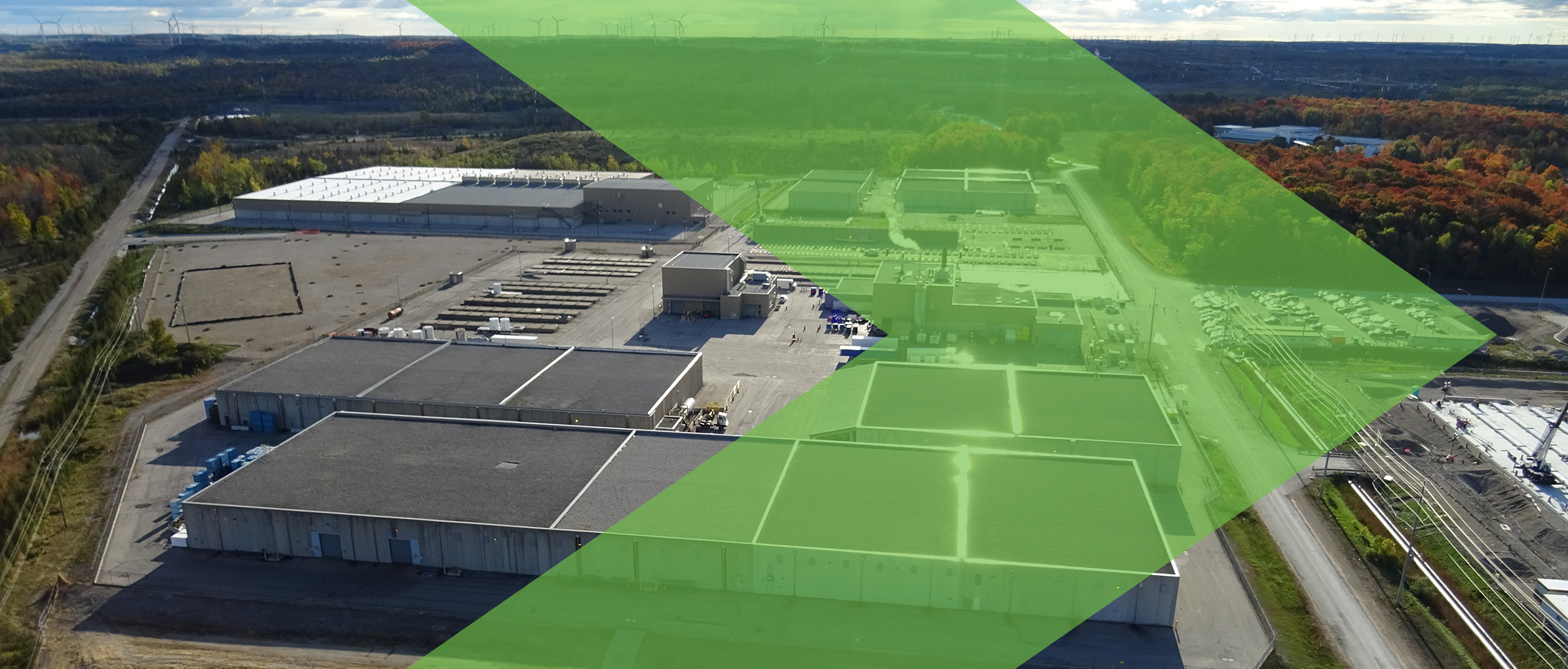 The Nuclear Sustainability Services - Western Facility with a green chevron