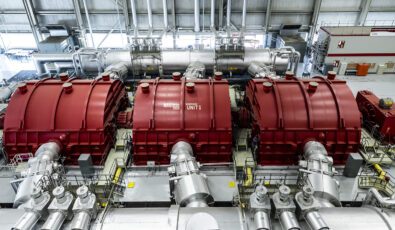 A view of the Unit 1 turbine hall at Darlington Nuclear.
