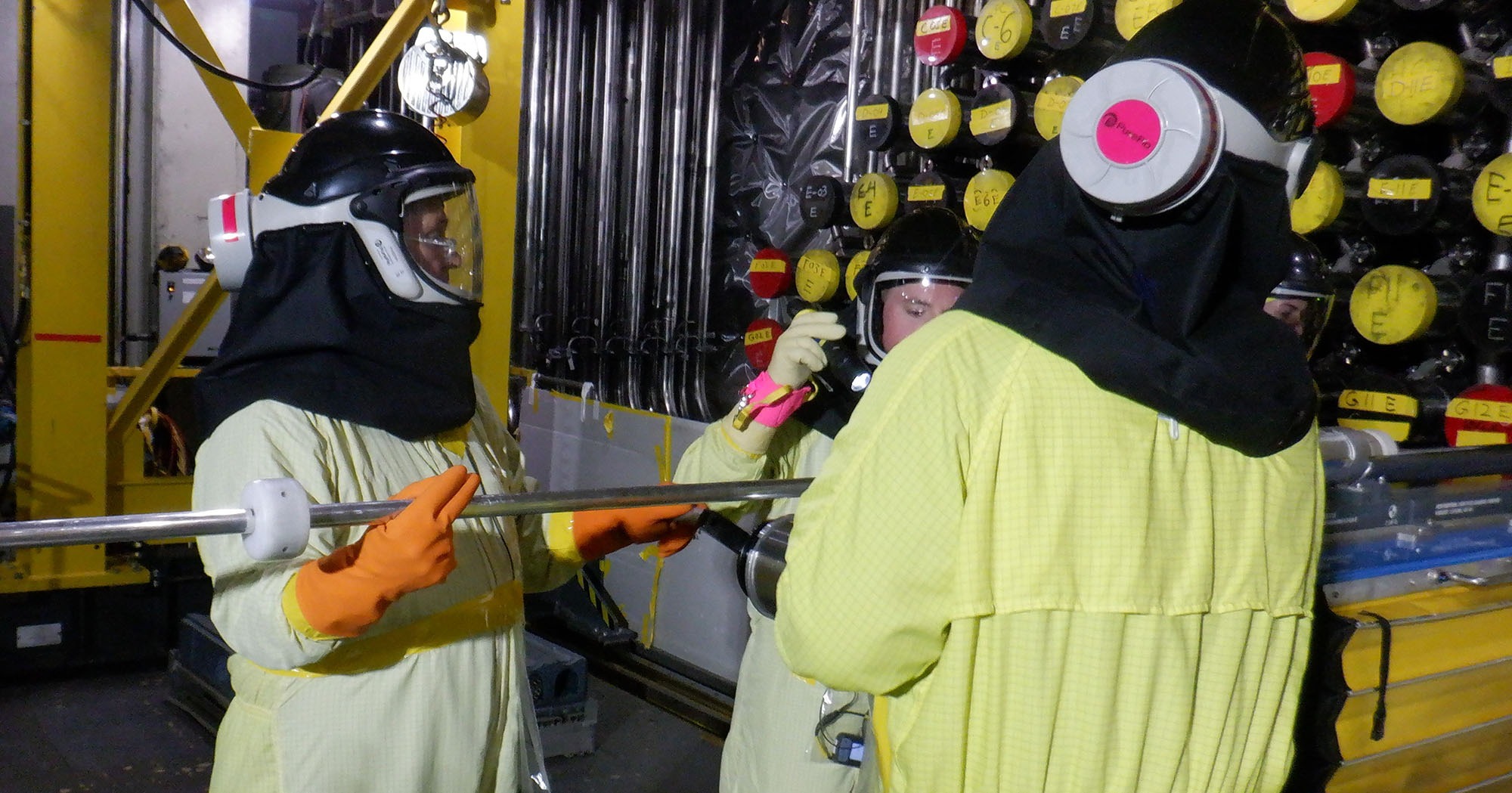 A new fuel bundle, manufactured at BWXT in Peterborough, is loaded into Unit 3 at Darlington Nuclear.