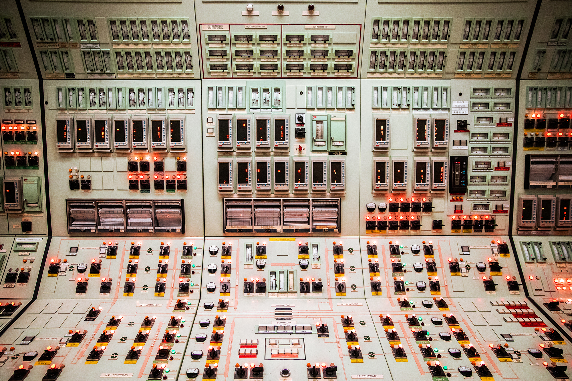 A control panel from the Pickering Nuclear Generating Station