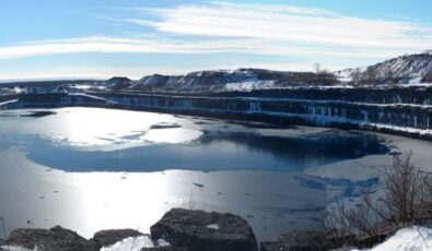 The inactive open pit mine at Marmora today.