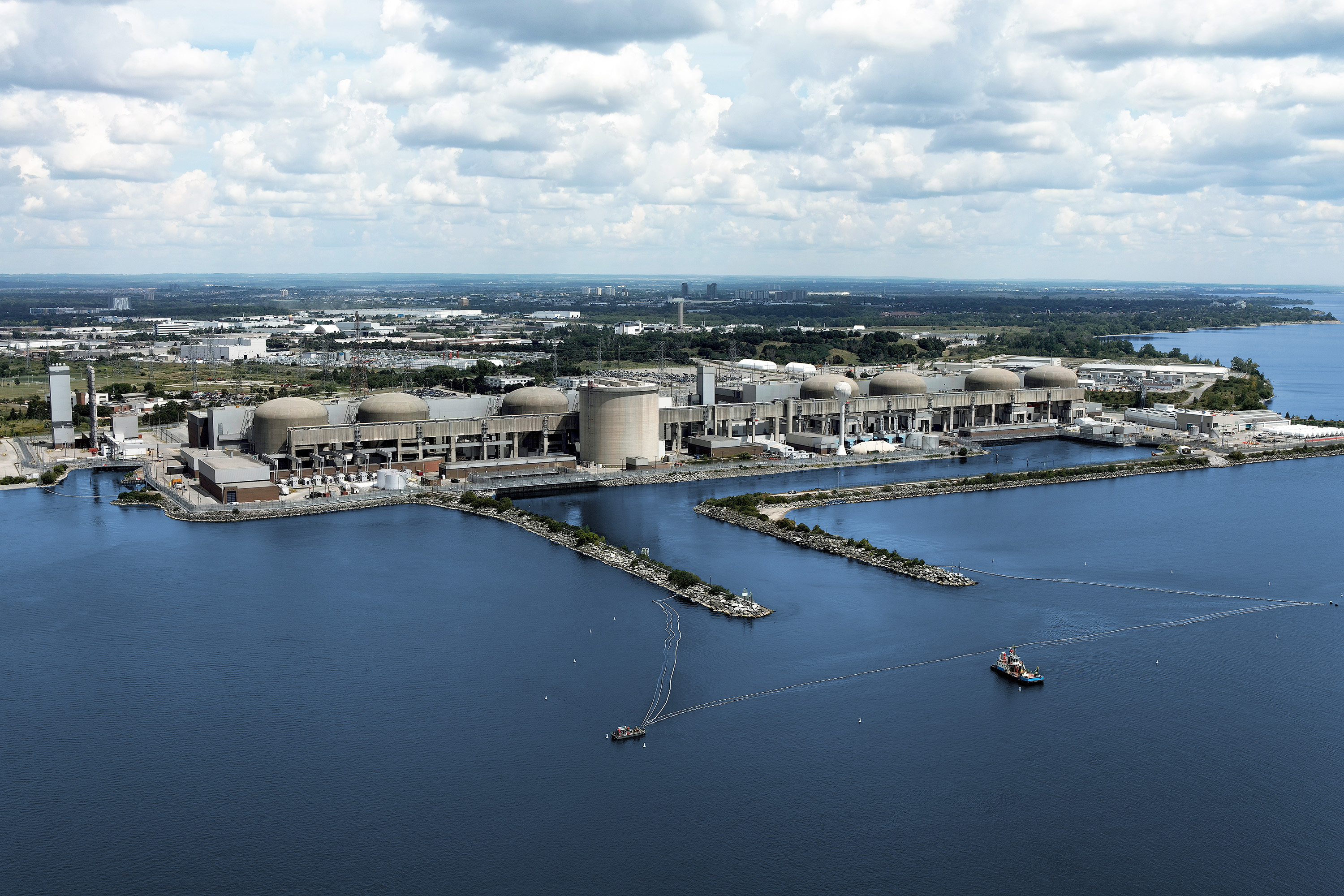 A view of Pickering Nuclear Generating Station from Lake Ontario.