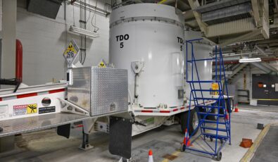 Tritium from Ontario’s CANDU fleet and research facilities is extracted, concentrated, and safely stored in canisters in a concrete vault in OPG’s Tritium Removal Facility, the world’s largest tritium processing facility.